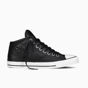 converse tornacipő félmagas szárú fekete bőr