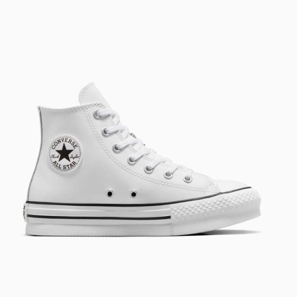 converse tornacipő magas szárú bőr platform fehér