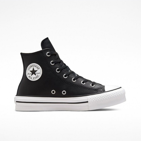 converse tornacipő magas szárú bőr fekete